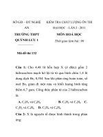 KIỂM TRA CHẤT LƯỢNG ÔN THI ĐẠI HỌC - LẦN 2 - 2011 MÔN HOÁ HỌC Mã đề thi 132 SỞ GD – ĐT NGHỆ AN TRƯỜNG THPT QUỲNH LƯU 1 pps