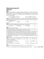 Đề thi ôn tập lý năm 2011 Môn vật lý - Đề 6 pptx