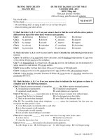 ĐỀ THI THỬ ĐẠI HỌC LẦN THỨ NHẤT NĂM HỌC 2010 - 2011 MÔN: Tiếng Anh - MÃ ĐỀ THI 357 doc
