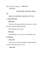 Giáo án Vật lý 12 nâng cao - TIẾT 81-B: CỦNG CỐ SỰ HẤP THỤ ÁNH SÁNG, PHẢN XẠ LỌC LỰA ÁNH SÁNG. MÀU SẮC CÁC VẬT pdf