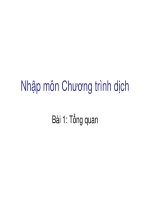 Nhập môn Chương trình dịch - Bài 1 ppsx