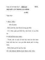 Giáo án kỹ thuật lớp 5 - TIẾT 23: DỌN BỮA ĂN TRONG GIA ĐÌNH (1 tiết) potx