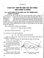 Cơ sở lý thuyết điều khiển tự động - Phần 1 Hệ thống điều chỉnh tuyến tính liên tục - Chương 2 pps