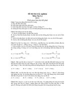 Đề thi thử trắc nghiệm Môn Vật Lý - Đề 6 ppt