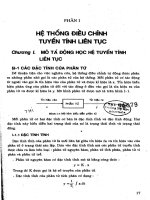 Cơ sở lý thuyết điều khiển tự động - Phần 1 Hệ thống điều chỉnh tuyến tính liên tục - Chương 1 pps