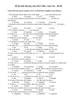 Đề thi mẫu Đại học năm 2011 Môn: Anh Văn – Đề 06 ppt