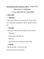 Giáo án hóa học lớp 11 nâng cao - Bài 17: LUYỆN TẬP TÍNH CHẤT CỦA PHOTPHO VÀ CÁC HỢP CHẤT CỦA PHOTPHO docx