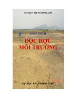 GIÁO TRÌNH ĐỘC HỌC MÔI TRƯỜNG - CHƯƠNG 1 ppt