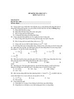 ĐỀ KIỂM TRA HỌC KỲ 1 MÔN VẬT LÝ 12 - Mã đề thi l23 ppt