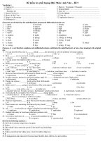 Đề kiểm tra chất lượng HKI Môn: Anh Văn – Đề 5 pot