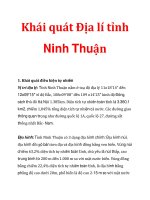 Khái quát Địa lí tỉnh Ninh Thuận potx