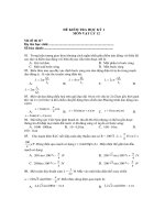 ĐỀ KIỂM TRA HỌC KỲ 1 MÔN VẬT LÝ 12 - Mã đề thi l27 pdf