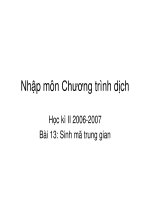 Nhập môn Chương trình dịch - Bài 13 pps