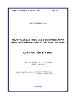 Thực trạng lây nhiễm lao ở bệnh viện lao và bệnh phổi thái bình, một số giải pháp can thiệp