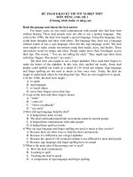 ĐỂ THAM KHẢO KỲ THI TỐT NGHIỆP THPT MÔN TIẾNG ANH- ĐỀ 1 potx
