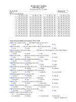 ĐỀ THI TRẮC NGHIỆM MÔN Tiếng Anh 12 - Mã đề thi 138 ppsx