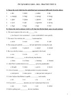 ÔN TẬP KHỐI 12 (2010 – 2011) - PRACTICE TEST 12 pot