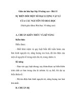 Giáo án hóa học lớp 10 nâng cao - Bài 11 SỰ BIẾN ĐỔI MỘT SỐ ĐẠI LƯỢNG VẬT LÍ CỦA CÁC NGUYÊN TỐ HOÁ HỌC doc