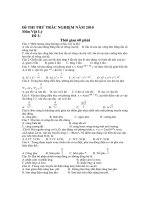 Đề THI THỬ TRẮC NGHIỆM NĂM 2010 Môn Vật Lý - Đề 3 pdf