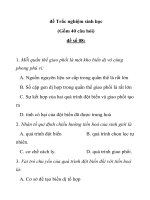 đề Trắc nghiệm sinh học (Gồm 40 câu hỏi) đề số 08: 1. Mỗi quần thể giao pot