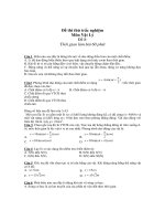 Đề thi thử trắc nghiệm Môn Vật Lý - Đề 8 ppt