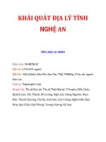 KHÁI QUÁT ĐỊA LÝ TỈNH NGHỆ AN docx