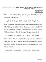 KIỂM TRA TẬP TRUNG HỌC KÌ I MÔN HÓA HỌC 11 MÃ ĐỀ 11-132 TRƯƠNG THPT TH CAO NGUYÊN doc
