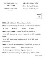 ĐỀ KIỂM TRA 1 TIẾT MÔN HÓA HỌC LỚP 10 TRƯỜNG THPT CHU VĂN AN ppt