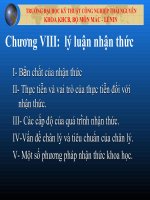 Chương VIII: lý luận nhận thức docx