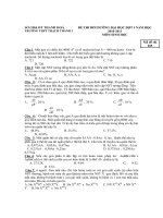 ĐỀ THI BỒI DƯỠNG ĐẠI HỌC ĐỢT I MÔN:SINH HỌC Mã đề thi 285 SỞ GD& ĐT THANH HOÁ TRƯỜNG THPT THẠCH THÀNH 1 pdf