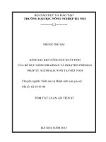 tóm tắt luấn án tiến sĩ  đánh giá khả năng sản xuất tinh của bò đực giống brahman và holstein friesian nhập từ australia nuôi tại việt nam