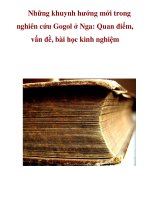 Những khuynh hướng mới trong nghiên cứu Gogol ở Nga: Quan điểm, vấn đề, bài học kinh nghiệm pot