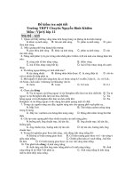 Đề kiểm tra một tiết Trường THPT Chuyên Nguyễn Bỉnh Khiêm Môn : Vật lý lớp 12 - Mã Đề : 633 pps