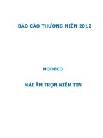 CÔNG TY cổ PHẦN PHÁT TRIỂN NHÀ bà rịa VŨNG tàu báo cáo thường niên 2012 HODECO mái ấm TRỌN NIỀM TIN