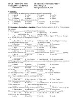 ĐỀ THI THỬ TỐT NGHIỆP THPT Môn : Tiếng Anh - Trường THPT Cao Bá Quát potx