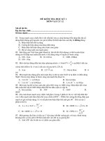 ĐỀ KIỂM TRA HỌC KỲ 1 MÔN VẬT LÝ 12 - Mã đề thi l26 doc