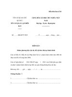 MẪU BIÊN BẢN Khám phương tiện vận tải, đồ vật theo thủ tục hành chính pot