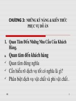 Bài giảng môn ĐIỀU HÀNH NHÀ HÀNG - BAR - Chương 3 ppsx