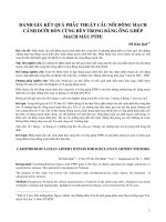 ĐÁNH GIÁ KẾT QUẢ PHẪU THUẬT CẦU NỐI ĐỘNG MẠCH CẢNH DƯỚI ĐÒN CÙNG BÊN TRONG BẰNG ỐNG GHÉP MẠCH MÁU PTFE doc