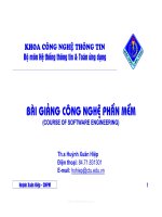 Bài giảng công nghệ phần mềm - Phần 1 Giới thiệu về chu trình sống của phần mềm - Chương 1 ppsx