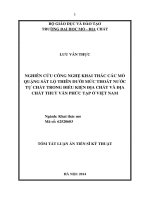 Nghiên cứu công nghệ khai thác các mỏ quặng sắt lộ thiên dưới mức thoát nước tự chảy trong điều kiện địa chất và địa chất thuỷ văn phức tạp ở Việt Nam (tóm tắt)