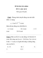 Đề thi thử trắc nhiệm Đề 11 môn vật lý pps