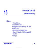 Bài giảng công nghệ phần mềm - Phần 2 Các giai đoạn trong chu trình sống của phần mềm - Chương 15 docx