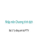 Nhập môn Chương trình dịch - Bài 3 doc