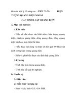 Giáo án Vật lý 12 nâng cao - TIẾT 72-73: HIỆN TƯỢNG QUANG ĐIỆN NGOÀI CÁC ĐỊNH LUẬT QUANG ĐIỆN pdf
