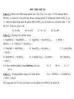 ĐỀ THI TRẮC NGHIỆM LUYỆN THI CĐ, ĐH MÔN HÓA HỌC ĐỀ THI SỐ 23 pps