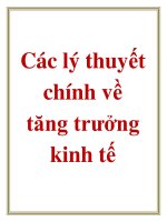 Các lý thuyết chính về tăng trưởng kinh tế ppt