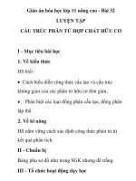 Giáo án hóa học lớp 11 nâng cao - Bài 32 LUYỆN TẬP CẤU TRÚC PHÂN TỬ HỢP CHẤT HỮU CƠ pot
