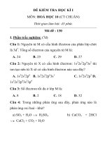 ĐỀ THI TRẮC NGHIỆM MÔN HÓA HỌC LỚP 10 MÃ ĐỀ 130 TRƯỜNG THPT QUỲNH LƯU 3 doc
