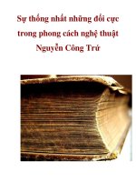 Sự thống nhất những đối cực trong phong cách nghệ thuật Nguyễn Công Trứ docx